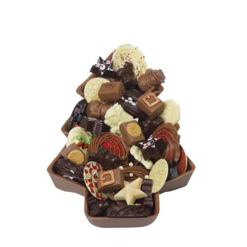 Teddy en Coco chocolade Chocoladekerstboom xxl gevuld met kerstchocolade Teddy en Coco chocolade Chocoladekerstboom xxl gevuld met kerstchocolade