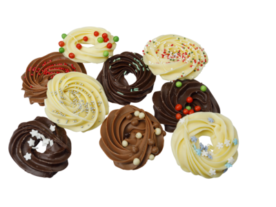 Teddy en Coco chocolade Chocolade kerstkransjes - 250 gram Teddy en Coco chocolade Chocolade kerstkransjes - 250 gram