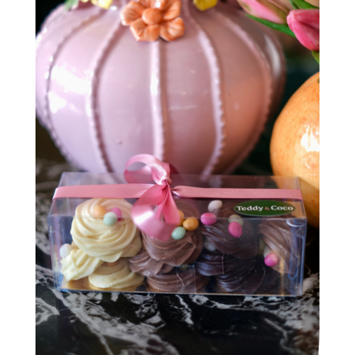 Teddy en Coco chocolade Handgespoten chocolade nestjes - 300 gram