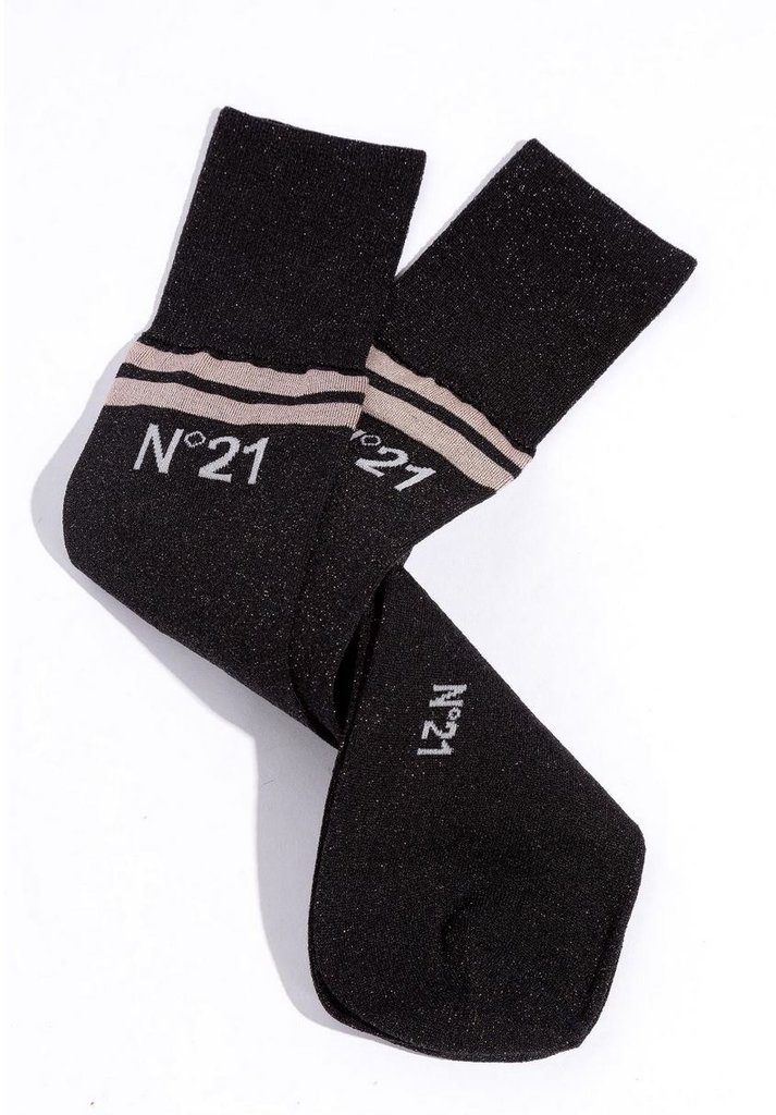 N°21 Glitter Socks Black