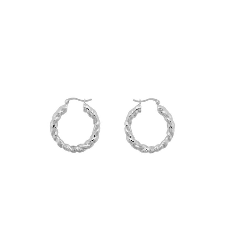 Anna + Nina Lasso Hoop Earrings Silver