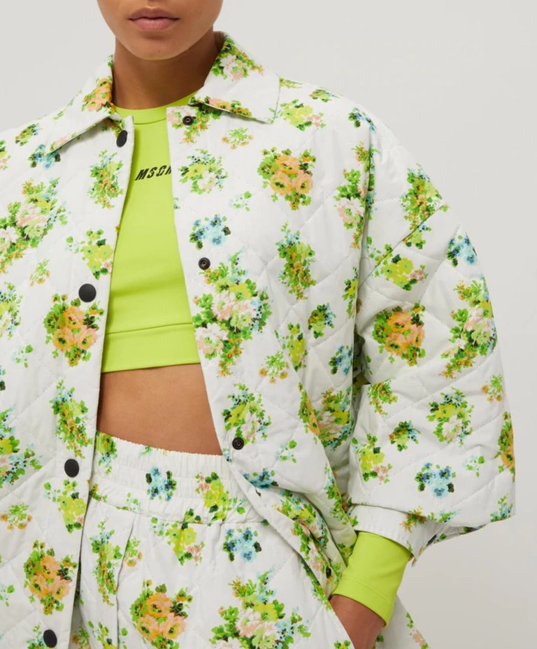 MSGM Floral Quilted Overshirt