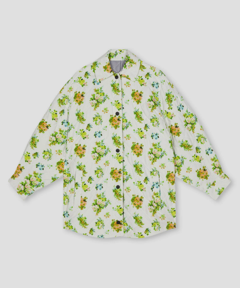 MSGM Floral Quilted Overshirt