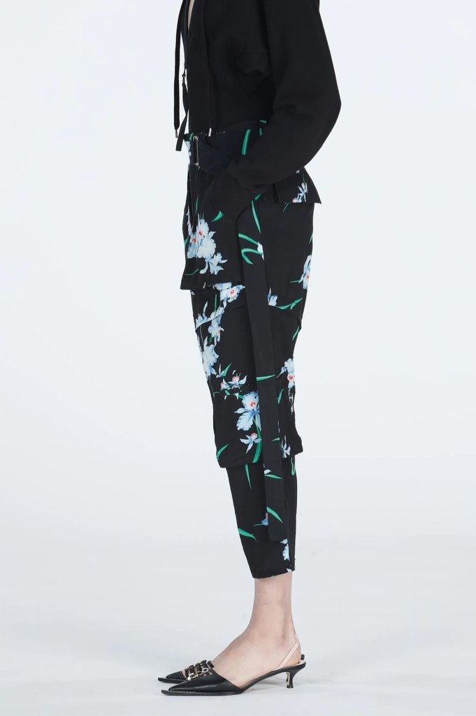 N°21 Floral-Print Silk Trousers