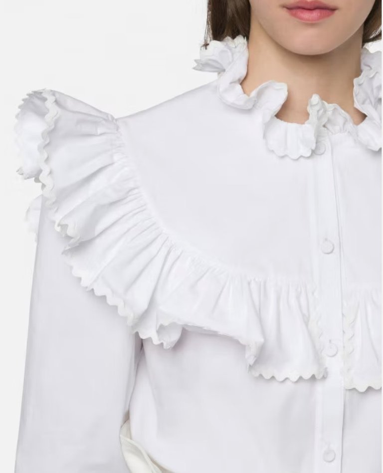 Ruched poplin shirt