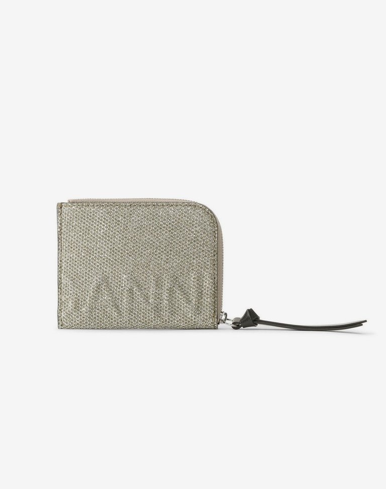 GANNI Banner Zip Around Card Holder Glitter