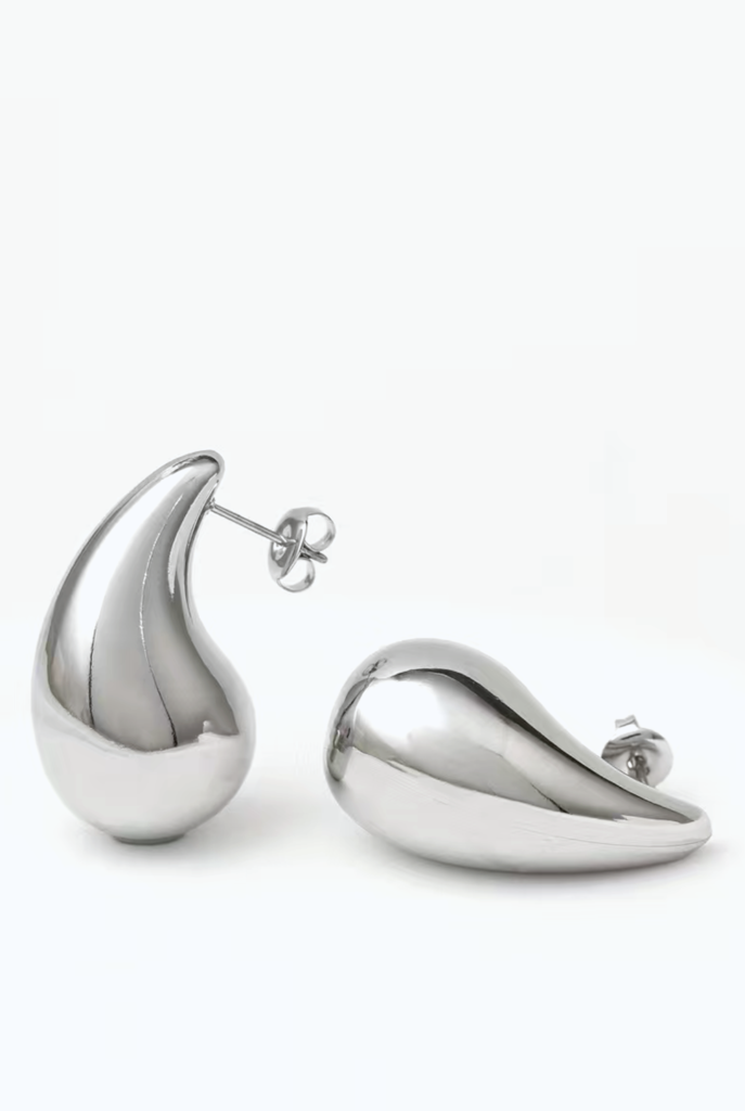 Teardrop earrings Silverplated