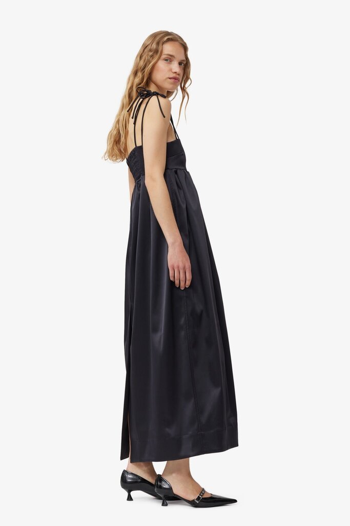 GANNI Satin String Long Dress