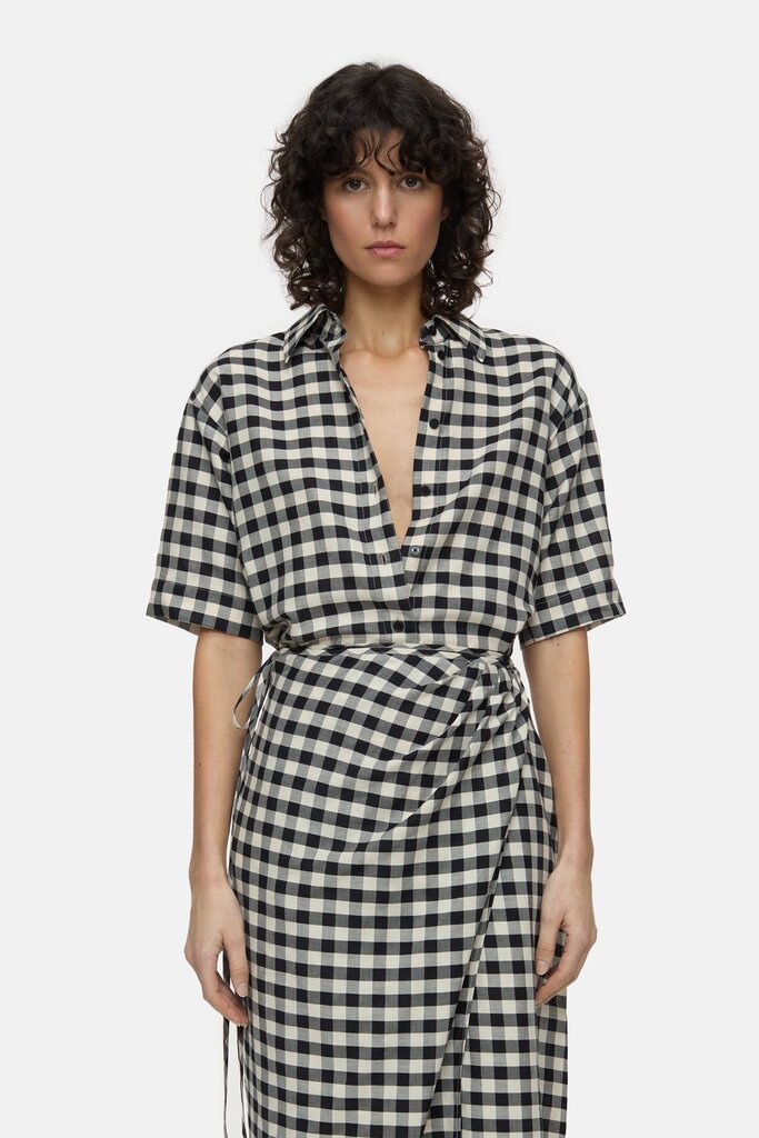 Closed Check Oversized Shirt