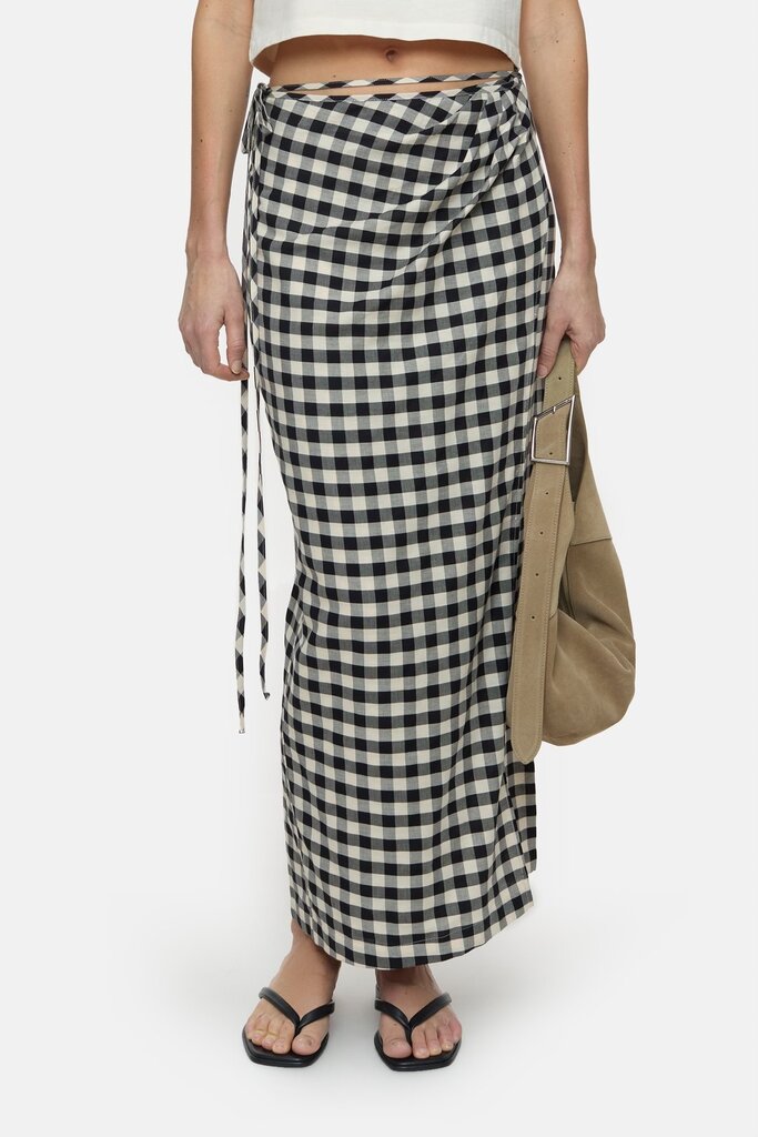 Closed Check Wrap Skirt