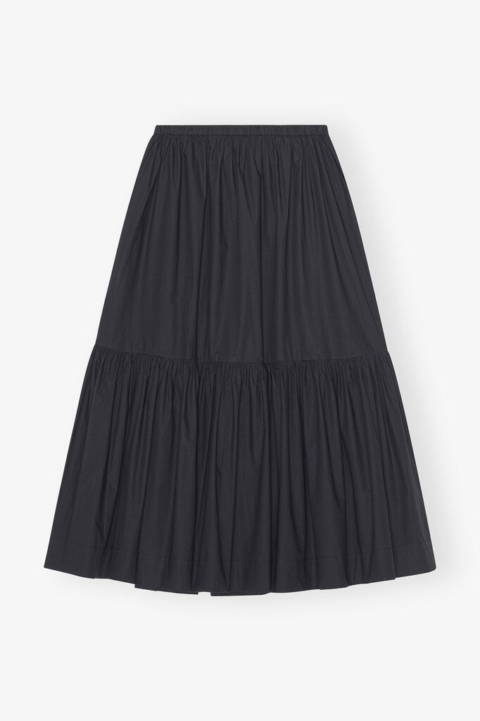 GANNI Poplin Maxi Flounce Skirt