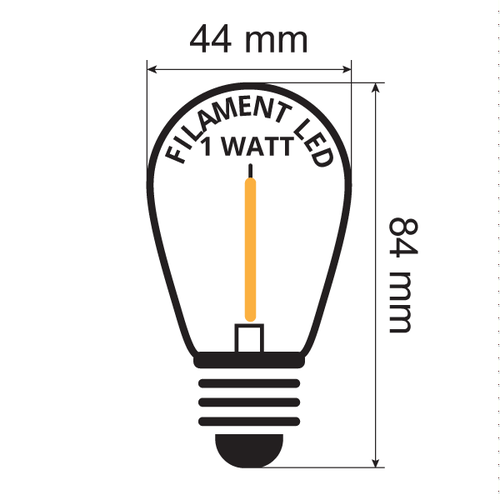Ampoule LED à filament coloré, 1 watt, bleu - LumenXL