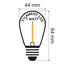 Ampoule LED guinguette, rouge,  à filament, 1 watt