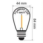 Ampoule LED guinguette, jaune,  à filament, 1 watt