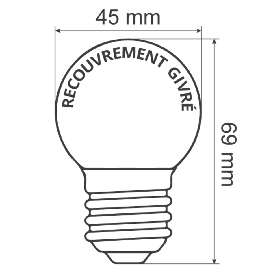 Ampoules LED blanc chaud avec enveloppe givrée, Ø45