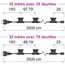 Guirlande guinguette noire de  35 mètres avec fiche et 35 ou 70 douilles montées
