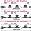 Guirlande guinguette noire de  20 mètres avec fiche et 20, 40 ou 60 douilles montées