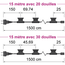 Guirlande guinguette noire de  15 mètres avec fiche et 15 ou 30 douilles montées