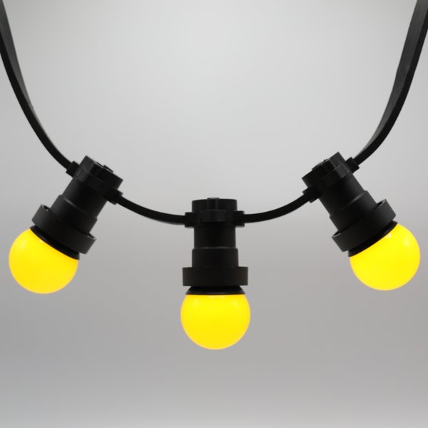 Lampe boule jaune 1 watt avec abat-jour standard Ø45