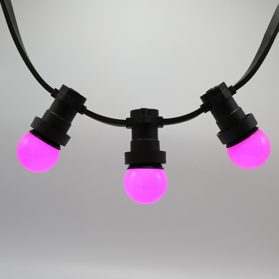 Lampe boule rose 1 watt avec abat-jour standard Ø45