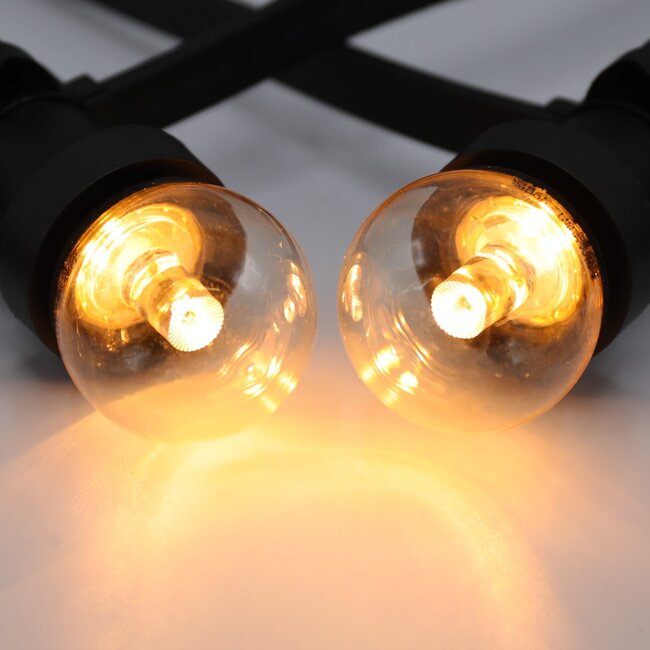 Ampoules guinguette LED blanc chaud avec lentille, enveloppe transparente, Ø45