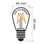 Ampoule filament de 3,5 watts, jaune, dimmable à intensité variable.