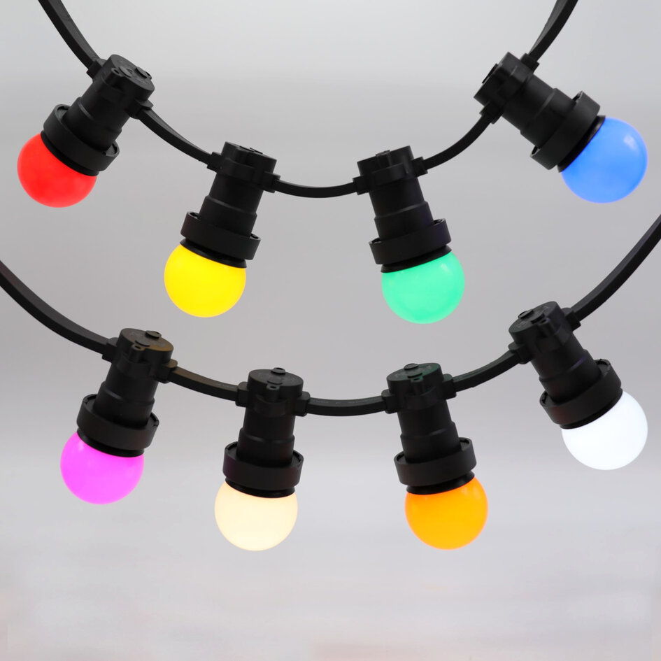 Kit complet de guirlande guinguette avec 8 couleurs de LED