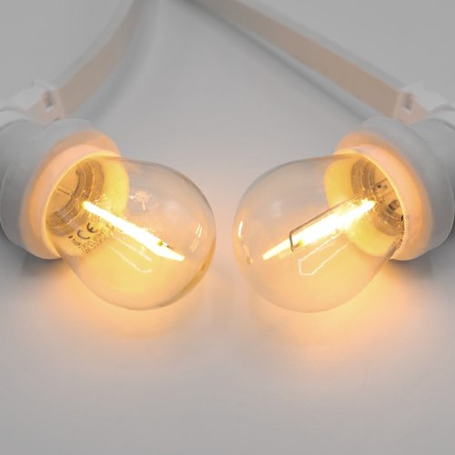 Kit guirlande avec ampoules à filament LED de 1 watt, avec câble blanc