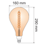 Ampoule spirale ADN XXL 8,5W, 2000K, verre ambré Ø160 - dimmable