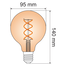 Ampoule spirale ADN 5W XL, 1800K, verre ambré Ø95 - dimmable