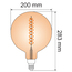 Ampoule spirale ADN 8.5W XXXL, 2000K, verre ambré Ø200 - dimmable