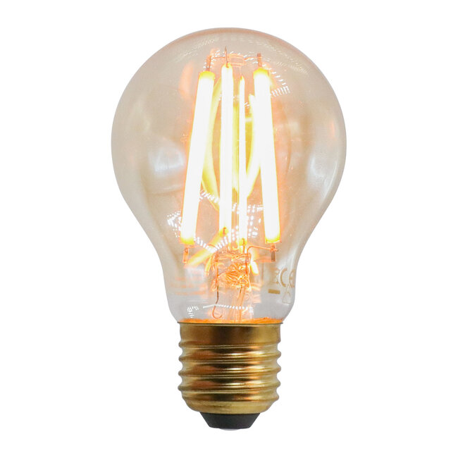 Ampoule filament 2,5W, 4,5W, 7W & 10W, 2000K, verre ambré Ø60 - dimmable