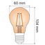 Ampoule filament 2,5W, 4,5W, 7W & 10W, 2000K, verre ambré Ø60 - dimmable