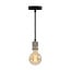 Suspension à cordon industrielle argentée incl. ampoule XL 5W, verre ambré, 1800 K, Ø95 mm