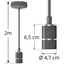 Lampe suspendue en argent avec ampoule XL 5W, verre ambré, 1800K, Ø95