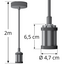 Lampe suspendue en argent avec ampoule XL 5W, verre ambré, 1800K, Ø95