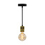 Lampe suspendue dorée avec ampoule XL 5W, verre ambré, 1800K, Ø95