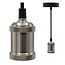 Lampe suspendue en argent avec lampe XXL de 8,5 à 10 W, verre ambré, 2000K, Ø160