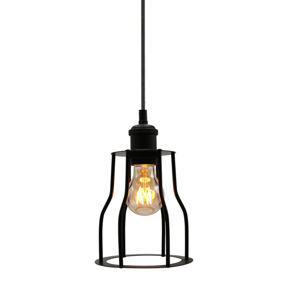 Lampe suspendue Diego incl. lampe spirale 5W, verre ambré, 1800K, Ø60