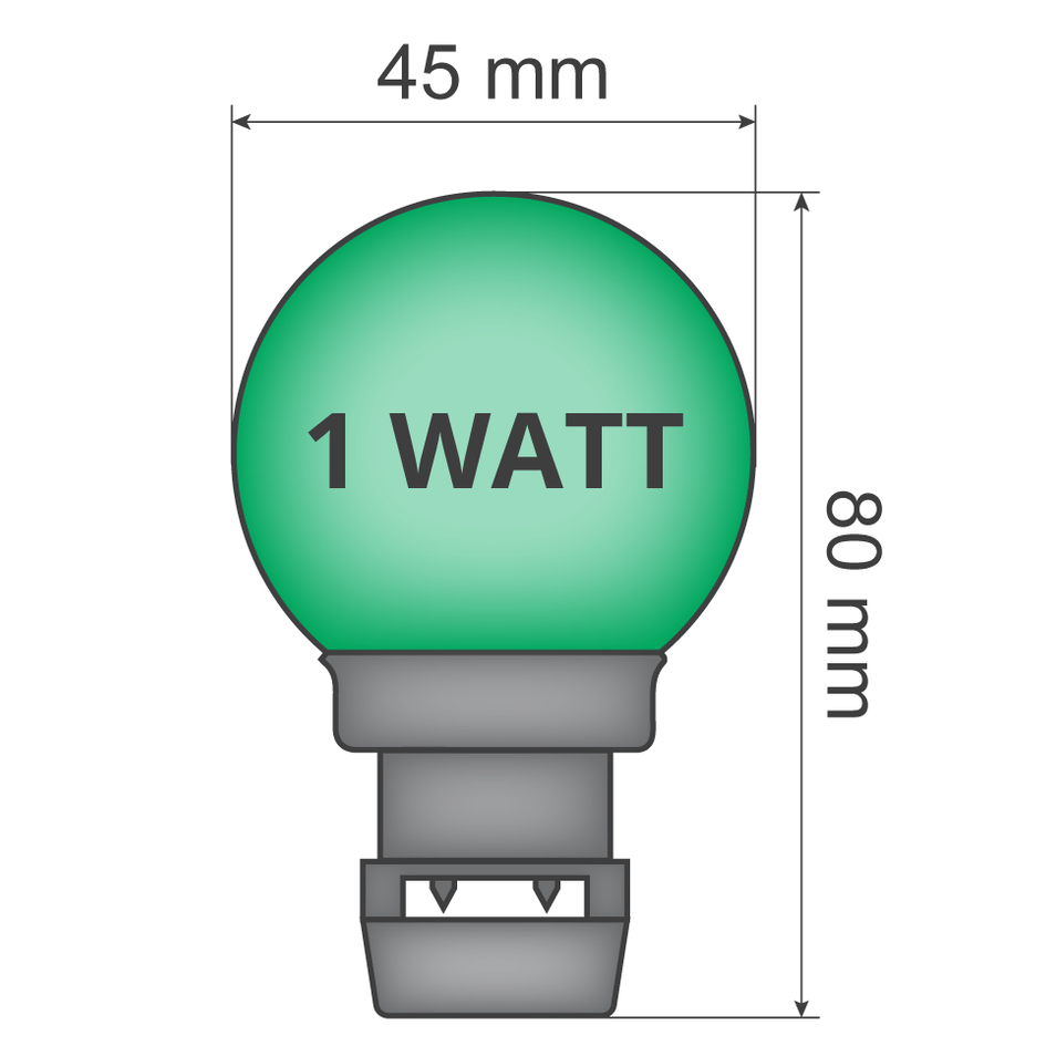 Ampoule à piquer verte (sans douille E27)