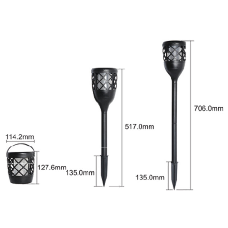 Lampe de table solaire à effet de flamme à LED intégrée