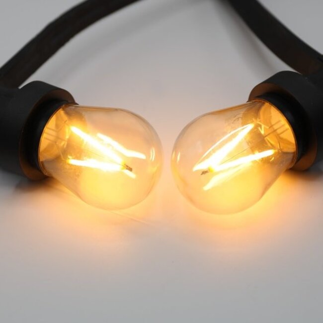 Guinguette lumineuse PRO, L:10m 16 ampoules LED filament fournies câble Noir