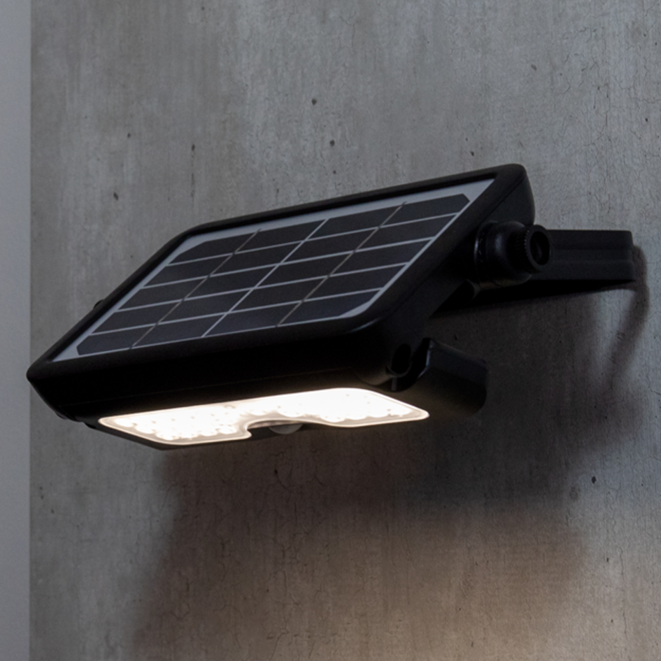 Applique d'extérieur solaire Robo 5W à détecteur - noir