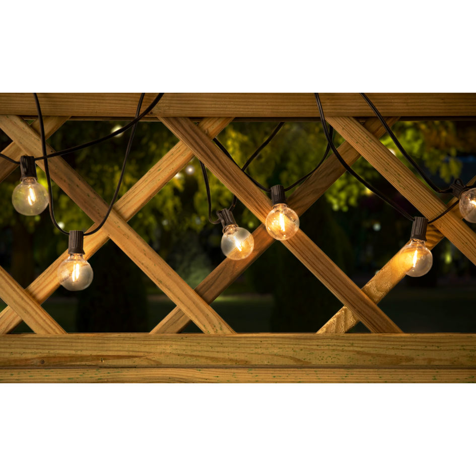 Guirlande solaire d'extérieur avec 20 petites lampes rondes - 10 mètres