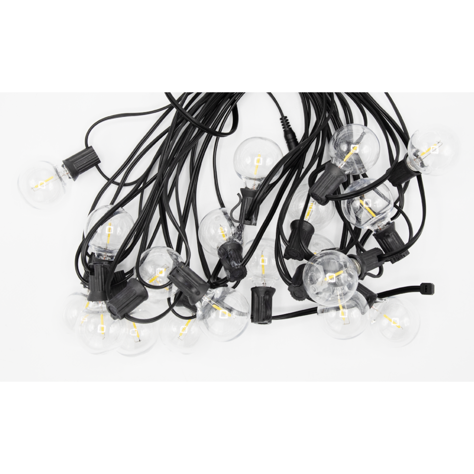 Guirlande solaire d'extérieur avec 20 petites lampes rondes - 10 mètres