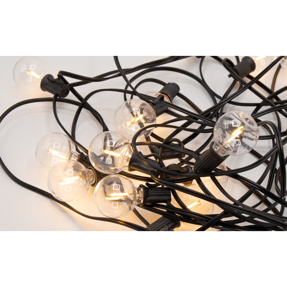 Guirlande solaire d'extérieur avec 20 petites lampes rondes - 10 mètres