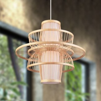 Lampe suspendue rurale en couches de bambou - Kyoto