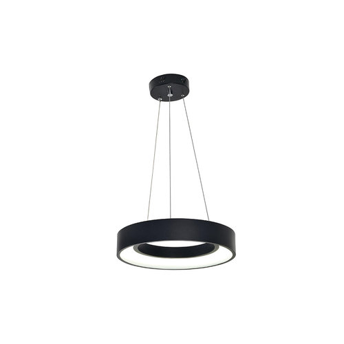 Lampe suspendue moderne en métal noir - Roundy (lampe intégrée)