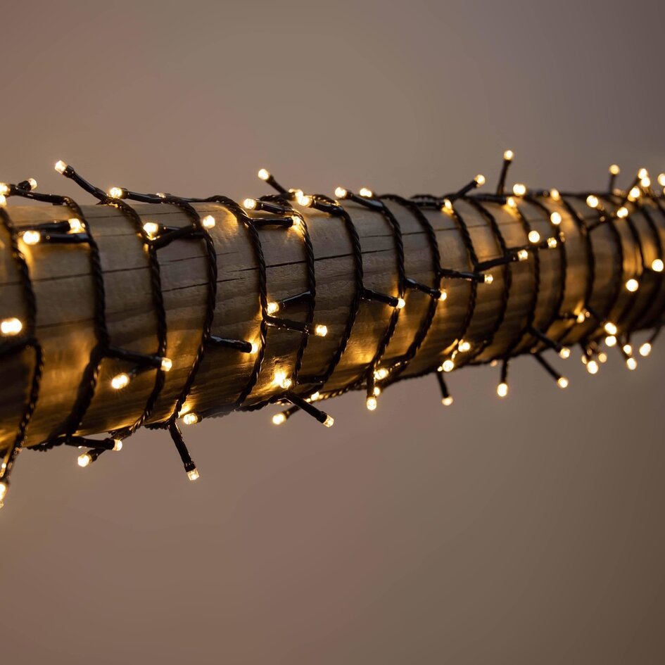 Eclairage de Noël | 25 mètres avec 500 lumières | Blanc chaud | PVC