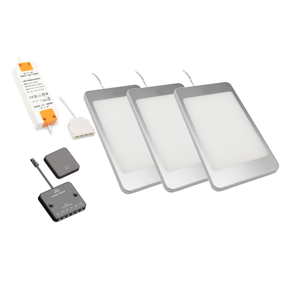 Éclairage d'armoire à LED Apollo, set complet de 3 lampes